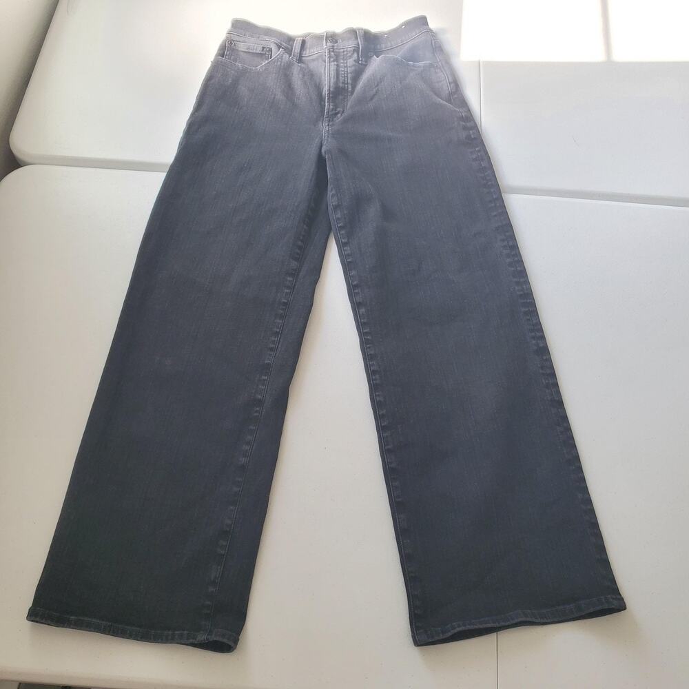 Madewell The Perfect Vintage Wide-Leg Jeans Womens 29 Charcoal High Rise Stretch